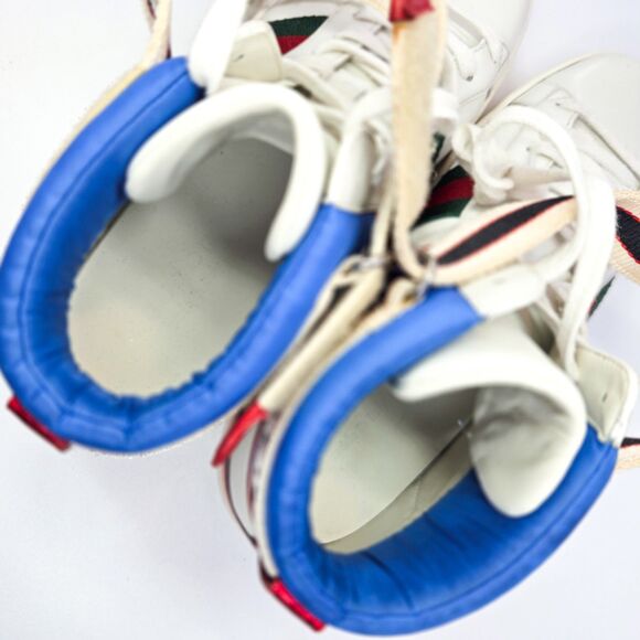 Gucci Stripe Ace High Top Sneakers White Web Strap US 7.5 men / 9 women main image 6